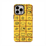 イエロー格子 アニマルライン iPhoneケース イエロー(ケース単品)