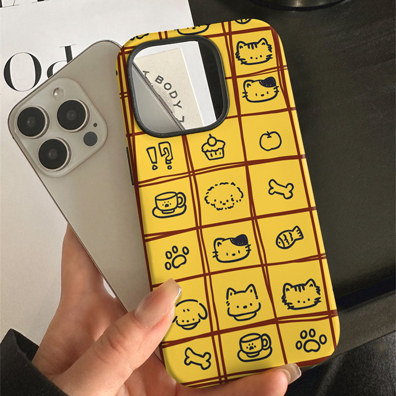 イエロー格子 アニマルライン iPhoneケース 使用・構造イメージ 10