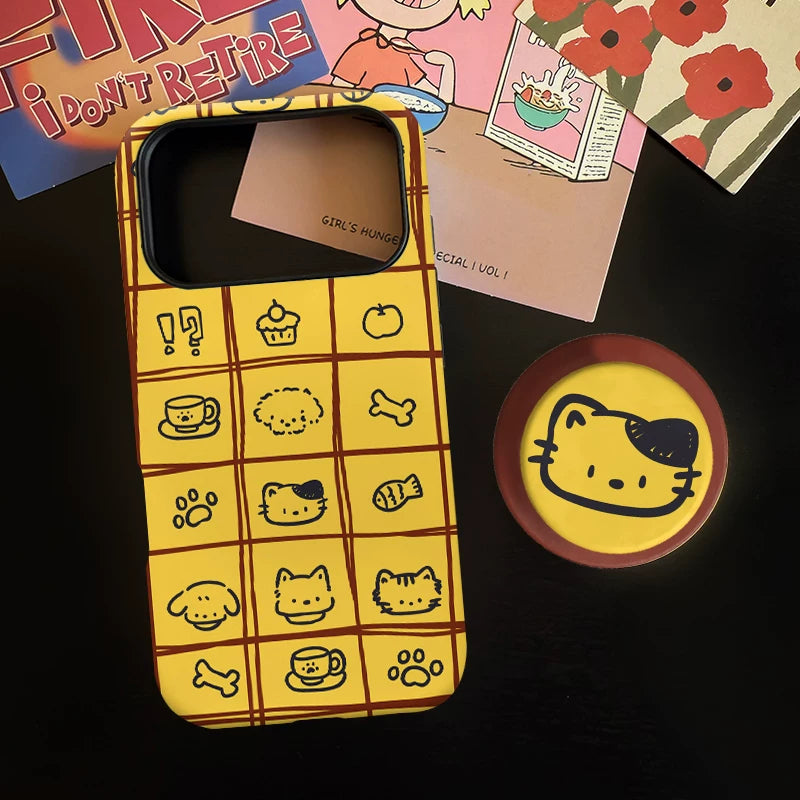 イエロー格子 アニマルライン iPhoneケース 使用・構造イメージ 6