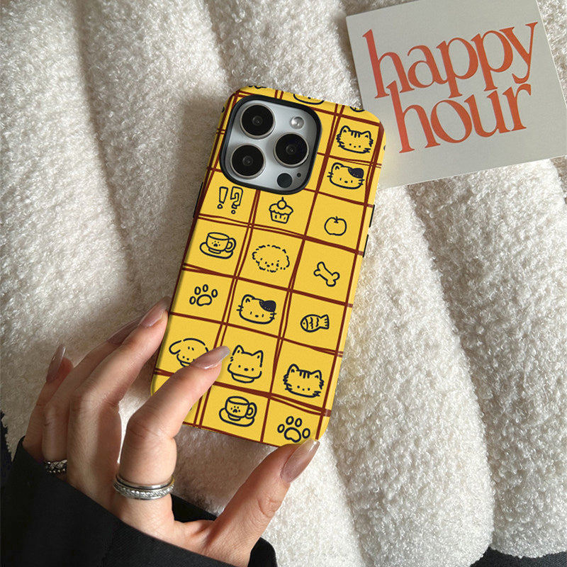 イエロー格子 アニマルライン iPhoneケース 使用・構造イメージ 9