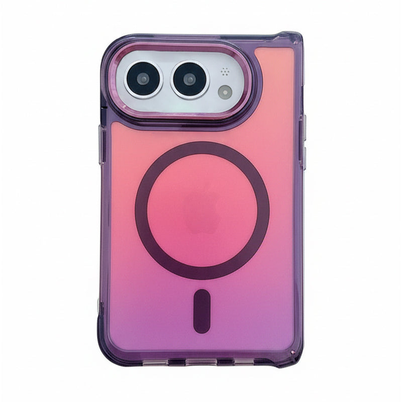グラデーション 色フレーム 折りたたみiPhoneケース レッド×パープル