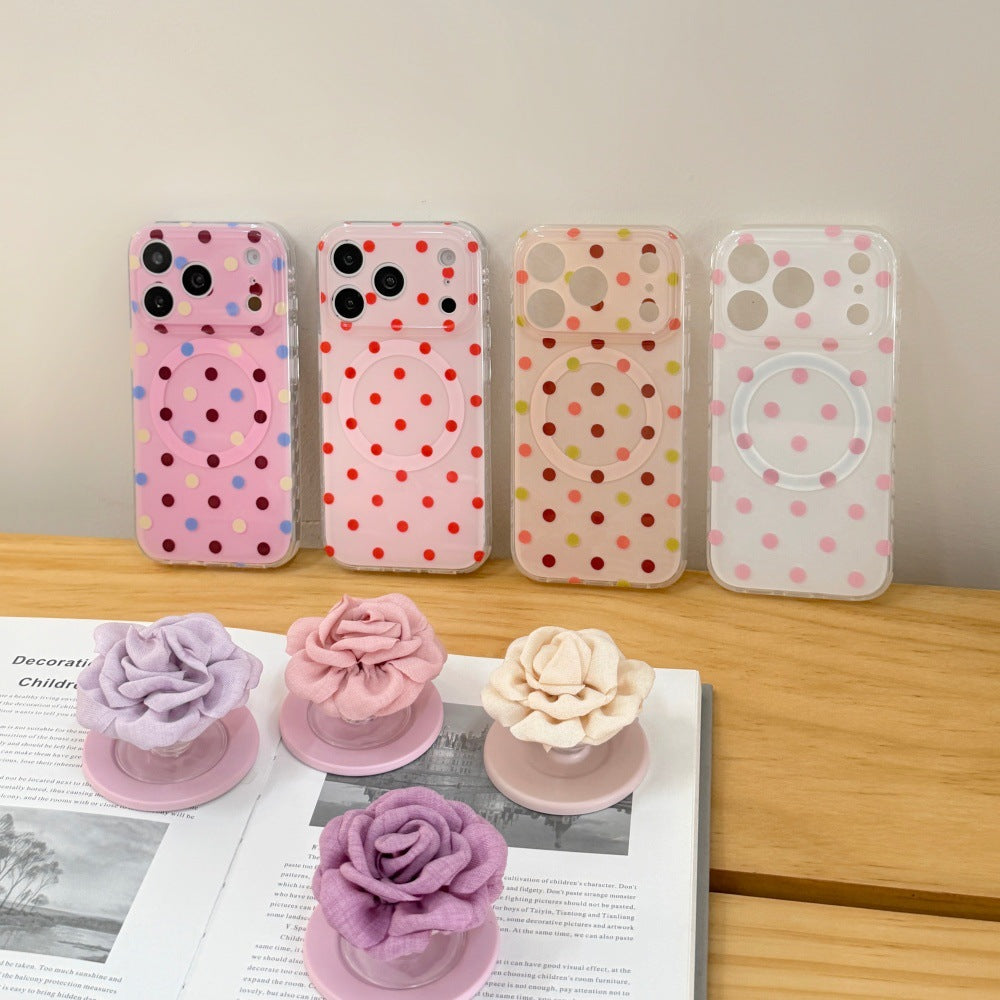 カラフルドット 透明感 マグネット式iPhoneケース 使用・構造イメージ 11