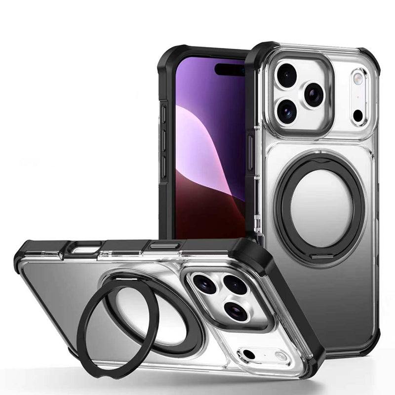 回転リング グラデーション iPhoneケース ブラック