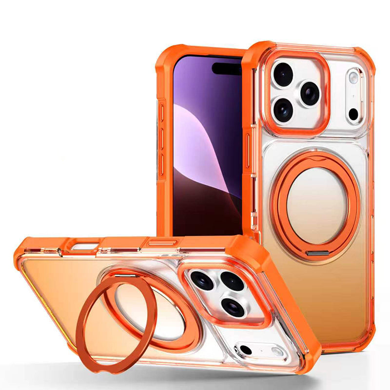 回転リング グラデーション iPhoneケース オレンジ