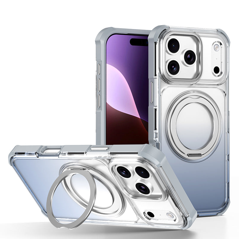 回転リング グラデーション iPhoneケース シルバー