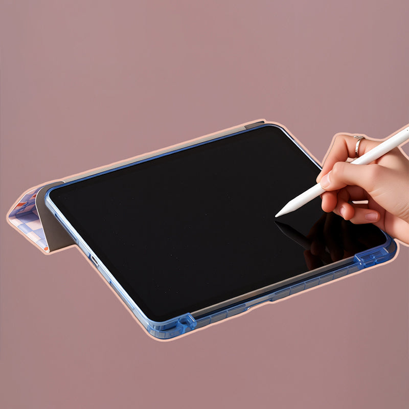 ブルーチェック チェリー&ハート iPadケース 使用・構造イメージ 11