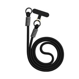 スマホショルダーストラップ ブラック(ロング・長さ調節可能) 白背景商品画像