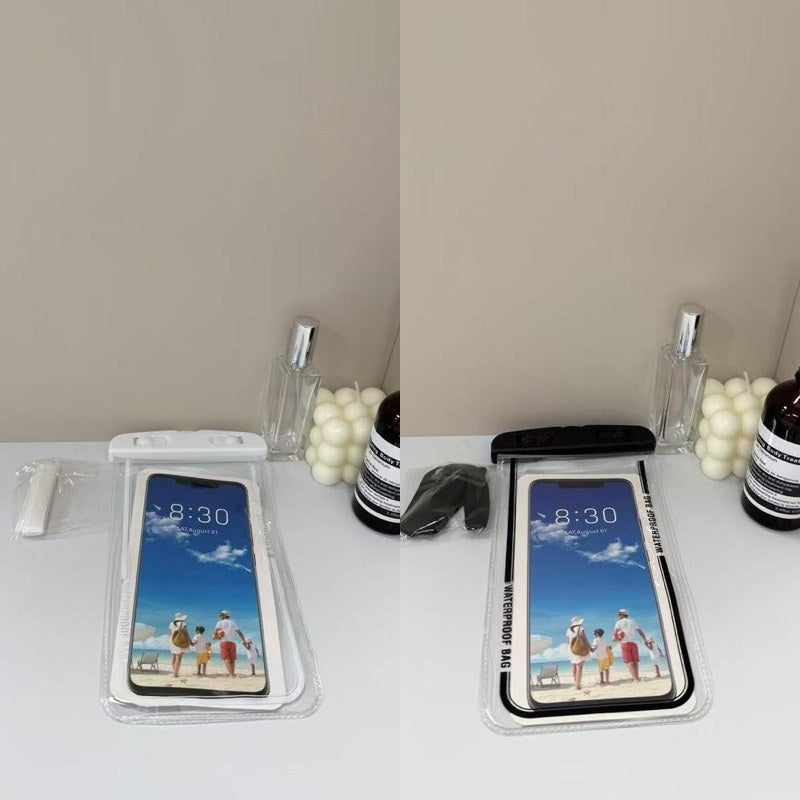 防水スマホポーチ ホワイト×ブラック 2個セット 色違い