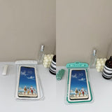防水スマホポーチ ホワイト×ミント 2個セット 色違い