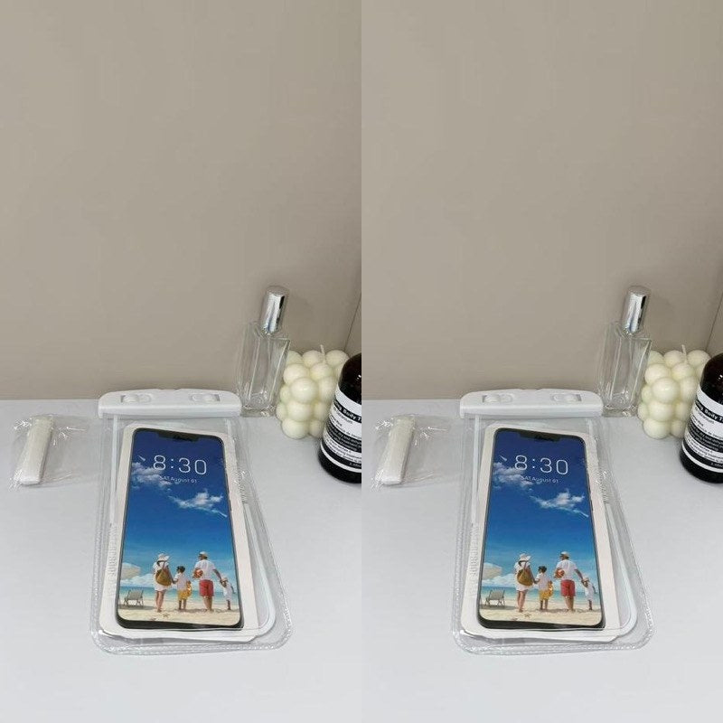 防水スマホポーチ ホワイト×ホワイト 2個セット 同色セット