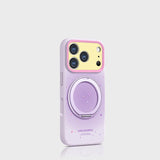 液状シリコン iPhone ケース ラベンダー+回転スタンド