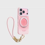 液状シリコン iPhone ケース ベビーピンク+ストラップ