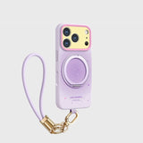 液状シリコン iPhone ケース ラベンダー+ストラップ