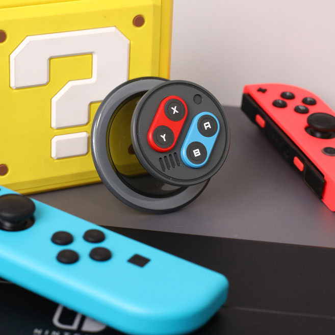 赤青配色ゲーム機モチーフオリジナル個性派マグネット式スマホケース