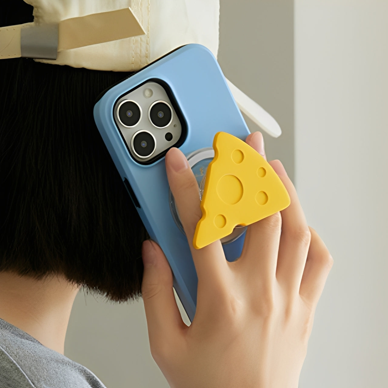オリジナルチーズ立体デザイン二重構造フィルム加工マグネットスマホケース