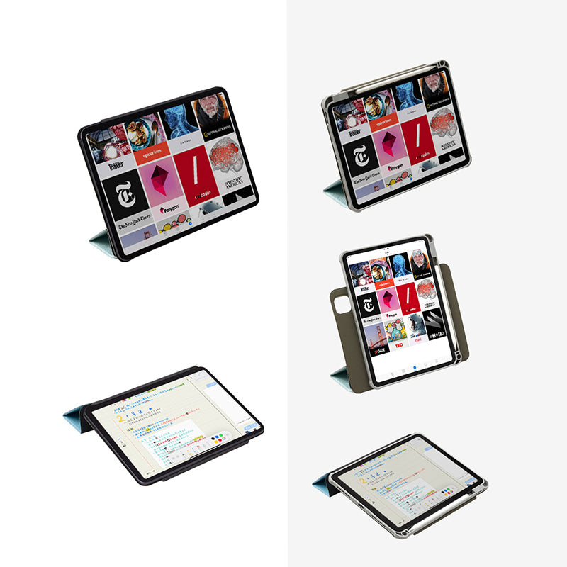 サマーオーシャンブルーペンスロット付きマグネット式iPadケース