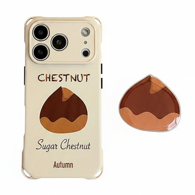 スマホケース+スタンド(2点セット)のチェスナットモチーフ スタンド付き iPhoneケース
