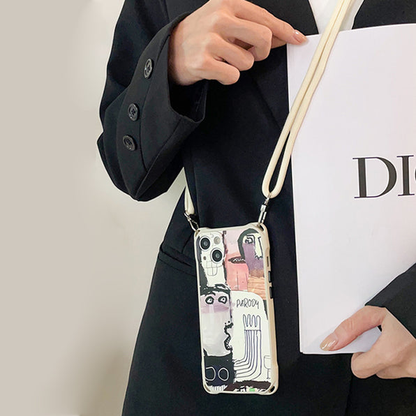 Braided crossbody smartphone shoulder strap
