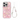 ピンクキャット柄+ストラップ(2点セット)の猫と犬柄 メタリック iPhoneケース、実物の柄と付属品の参考画像