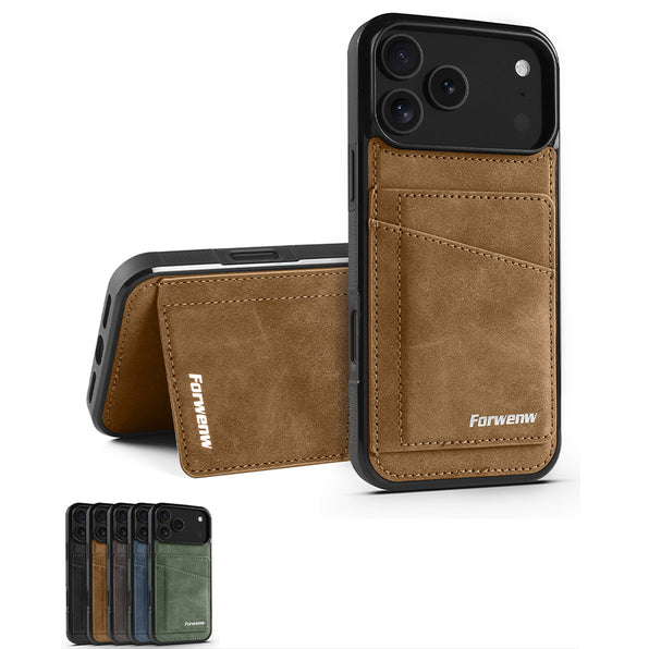 Matte leather-style flap card pocket smartphone case with stand function (available in 5 colors)