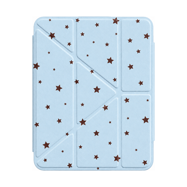 ブルースター・折りたたみ(単品)の星柄＆イラスト 折りたたみ iPadケース、実物の柄と付属品の参考画像
