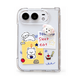 クリア ドッグコラージュ 折りたたみスマホケース 正面