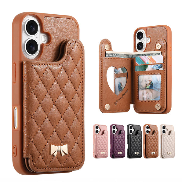 Quilted Mirror-Equipped Folio iPhone Case