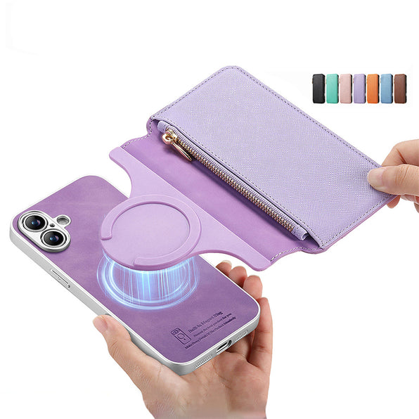 iPhone case, wallet style, magnetic, with coin pouch