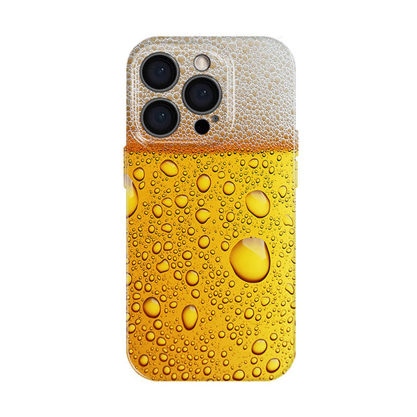ビールの泡と気泡柄 ハードグロスiPhoneケース