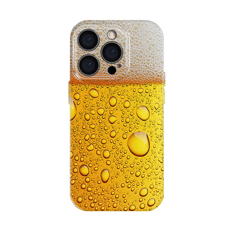 ビールの泡と気泡柄 ハードグロスiPhoneケース