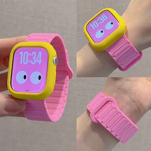 Apple Watch Band Silicone Magnetic Pastel Colors Cute With Case