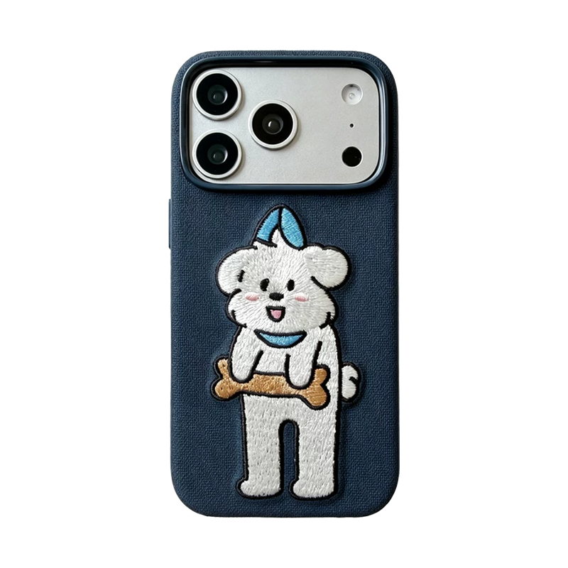 ネイビー ドッグ(単品) iPhoneケース 白背景