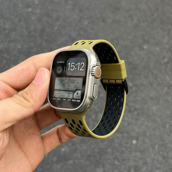 ツートン シリコン スポーツ Apple Watch バンドの全体イメージ
