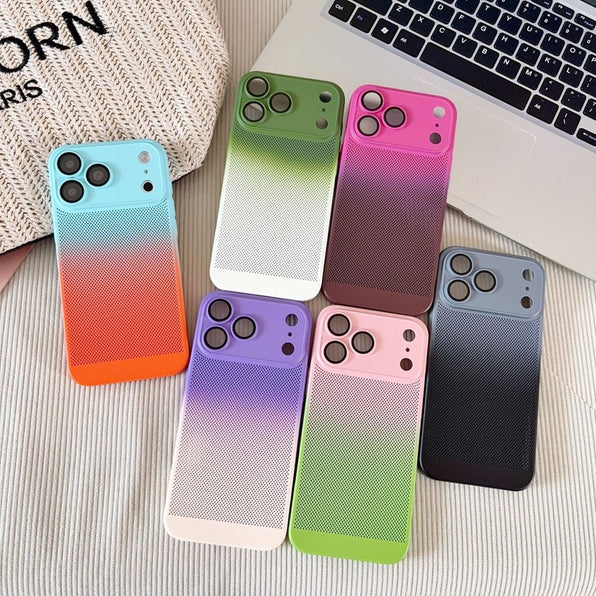 グラデーション 放熱メッシュ iPhoneケース 全6色