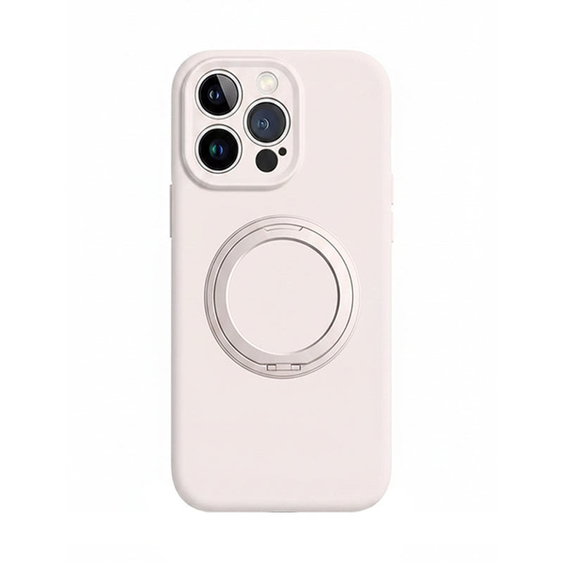 アンティークホワイトの360度回転リングスタンド付きiPhoneケース