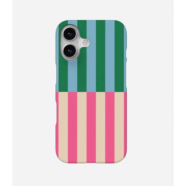 マルチカラーの縦ストライプ柄 マットiPhoneケース