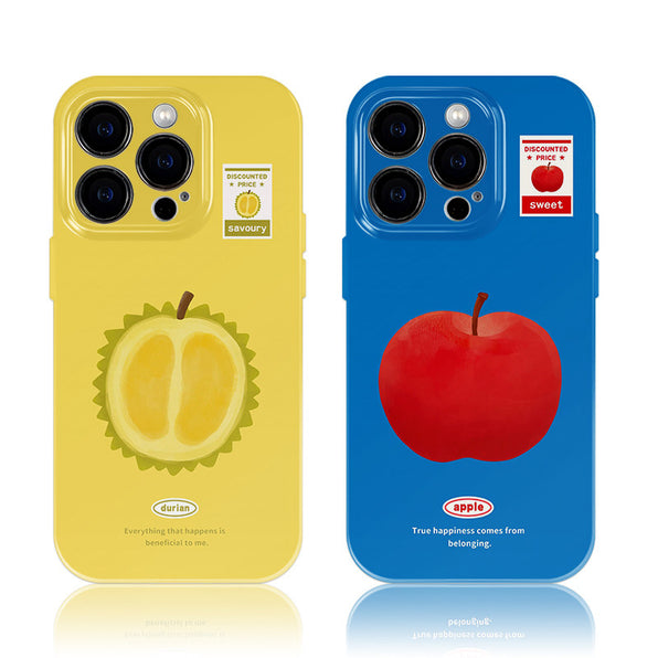 ドリアン＆アップル フルーツ柄フィルム iPhoneケースのメイン画像