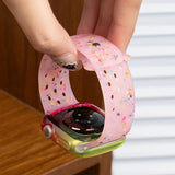 Apple Watch バンド シリコン ゼリーカラー ラメ 透明感 装着イメージ