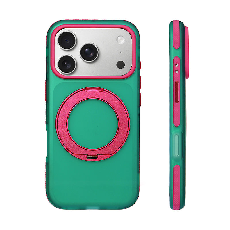 マカロンバイカラー 360°回転スタンド iPhoneケース | NUVECOR