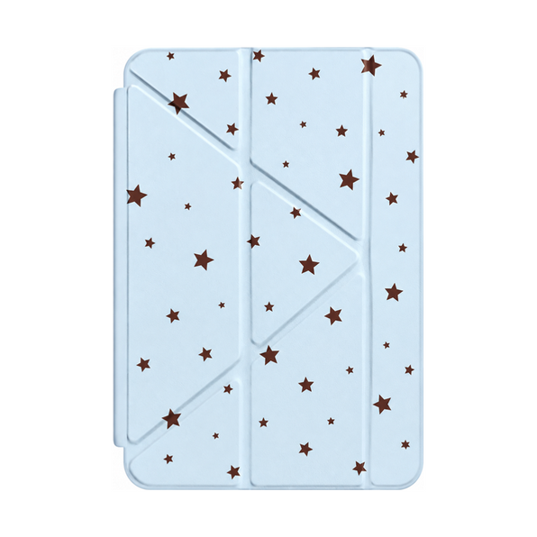 ブルースター・クリア背面(単品)の星柄＆イラスト 折りたたみ iPadケース、実物の柄と付属品の参考画像