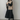 ブラックのティアードスウェットワンピース