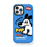 ネイビー 応援ドッグ 半透明 iPhoneケース