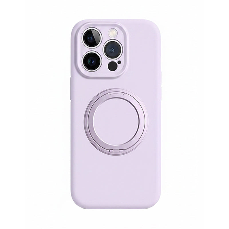 ライトパープルの360度回転リングスタンド付きiPhoneケース