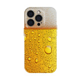 ビールの泡と気泡柄 ソフトグロスiPhoneケース