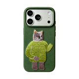 グリーン キャット(単品) iPhoneケース 白背景