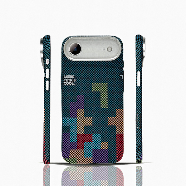 Retro Block Pattern Carbon-style MagSafe iPhone Case