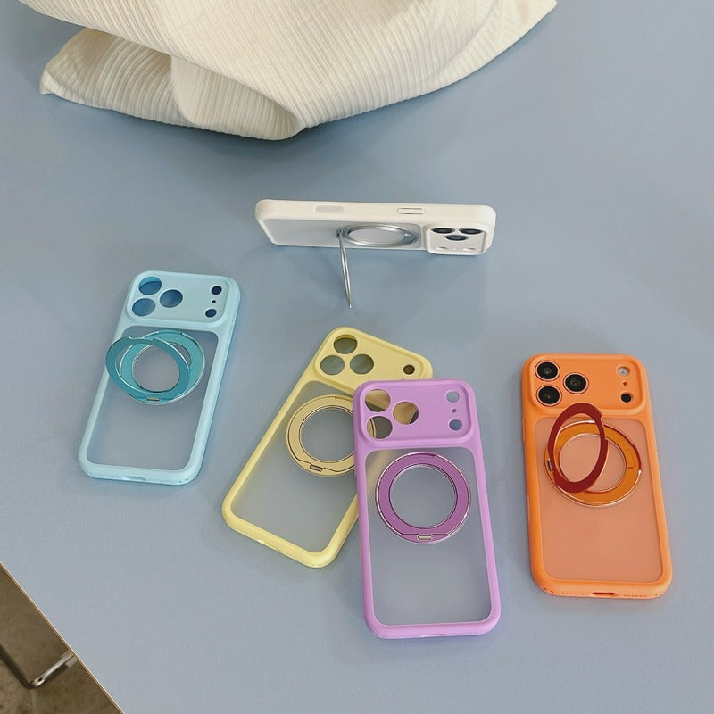 マカロンカラー iPhoneケース スタンド使用イメージ