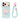 ライトブルー×ピンク ハート回転スタンド ストラップ付きiPhoneケース