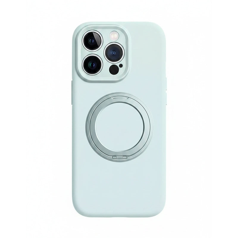 ペールミントの360度回転リングスタンド付きiPhoneケース