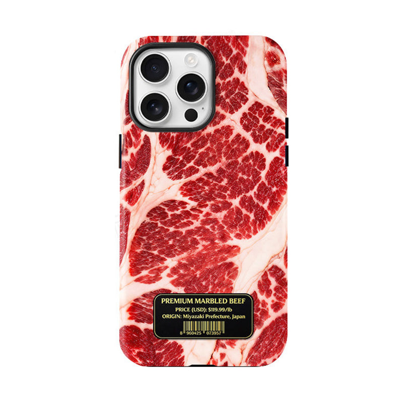 霜降りビーフ柄 ハイブリッドマットiPhoneケース